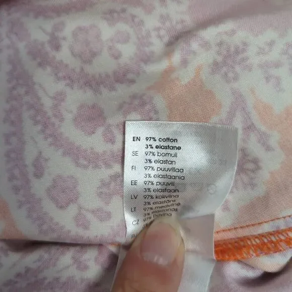 Holly & Whyte by Lindex Womens 10 Midi Dress Orange Pink Floral Sleeveless Flowy - Picture 11 of 11